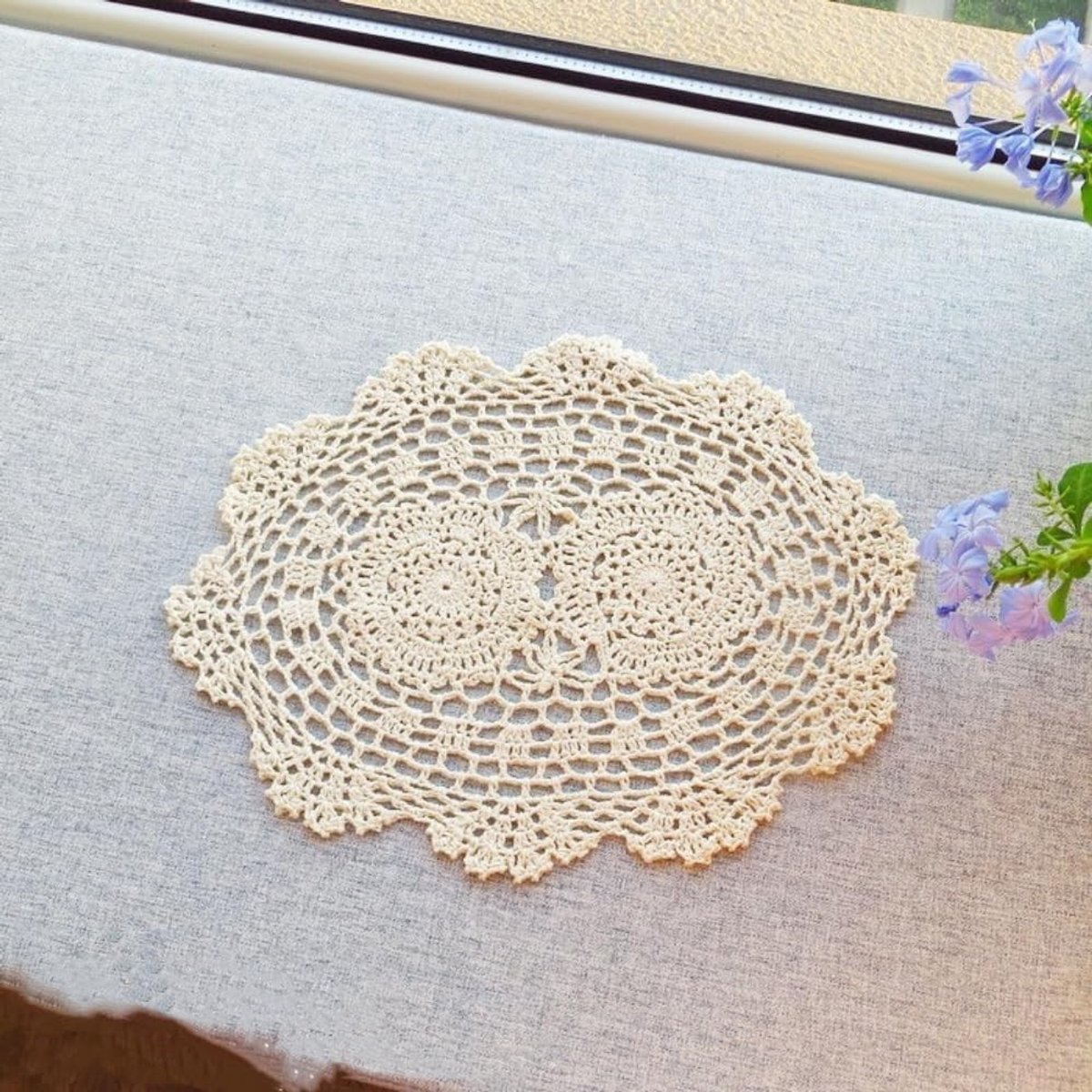 Omgoods- Kanten Deksels Handgemaakt - Katoenen Placemat - Vintage Gehaakt - Bloemenmotief - 25 x 35 cm - Decoratieve Tafeldecoratie - Placemats