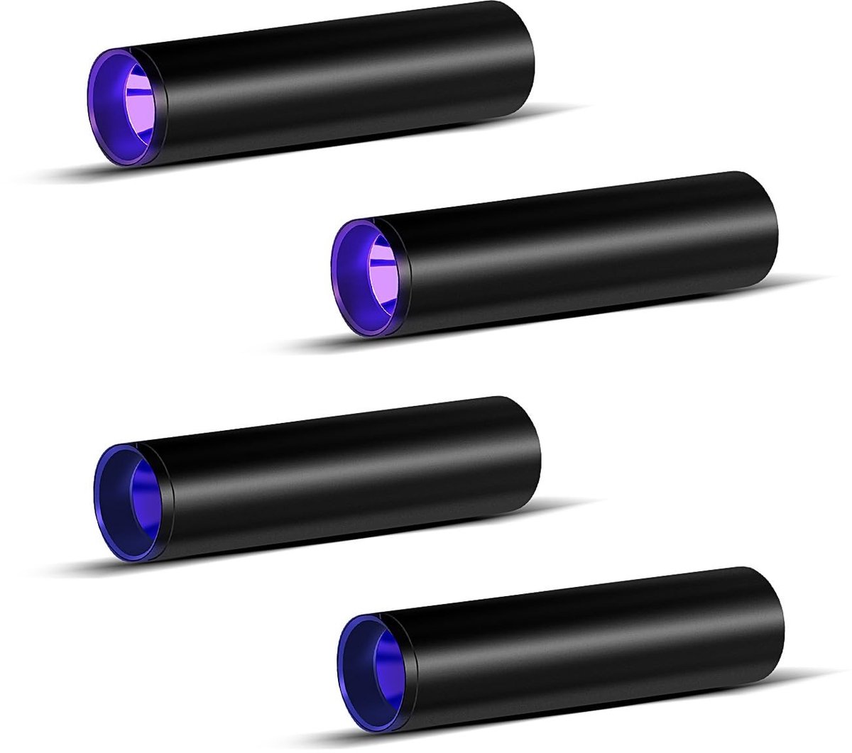 Omgoods - 4x UV zaklampen - Oplaadbare mini krachtige zwarte lichten voor harden en detectie
