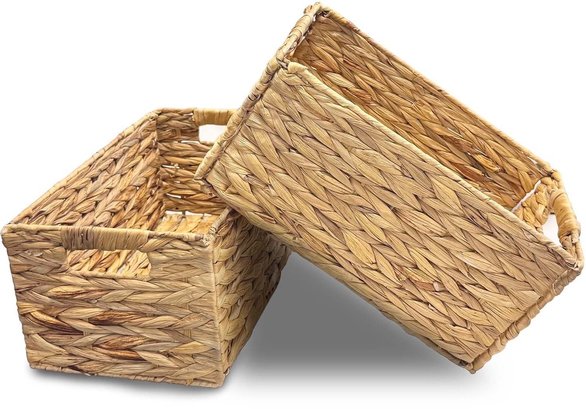 Omgoods - Opbergmand Waterhyacint - Handgemaakte Vouwbare Mand 32x23x19 cm