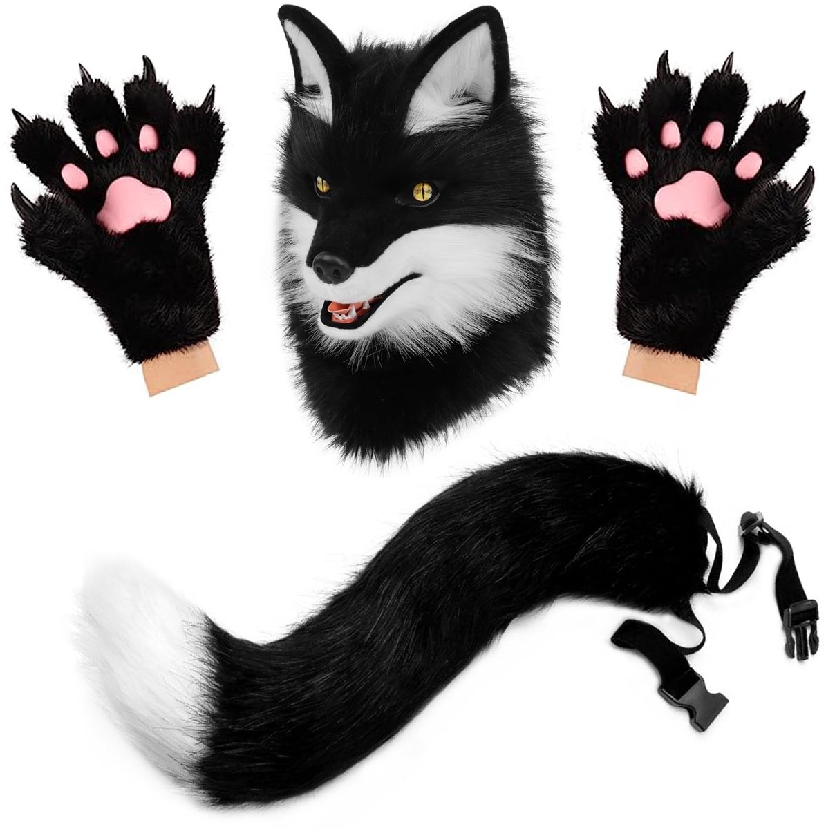 Omgoods - Realistische Dierenmasker met Pluche en Klauwen voor Feestjes