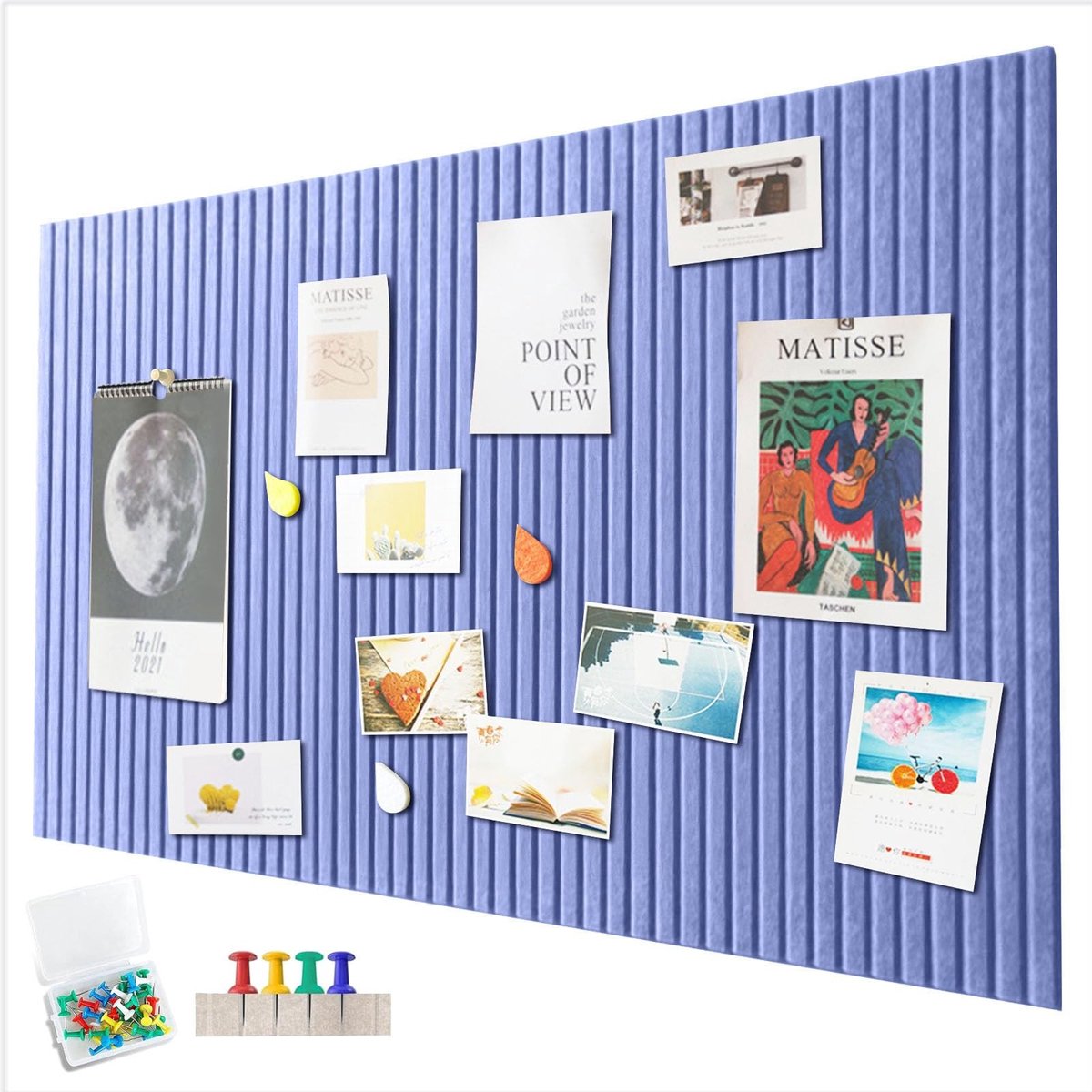 Omgoods - Grote Pin Board van Kurk en Vilt - Decoratieve Wanddecoratie 60 x 40 cm