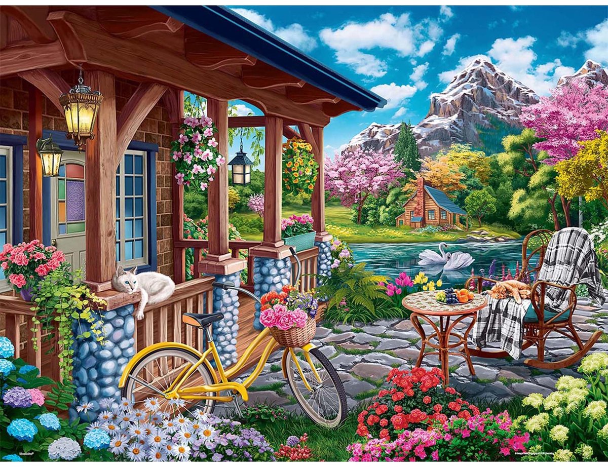 Omgoods - Legpuzzel 1000 Stukjes voor Volwassenen - Kleurrijk Meerhuis