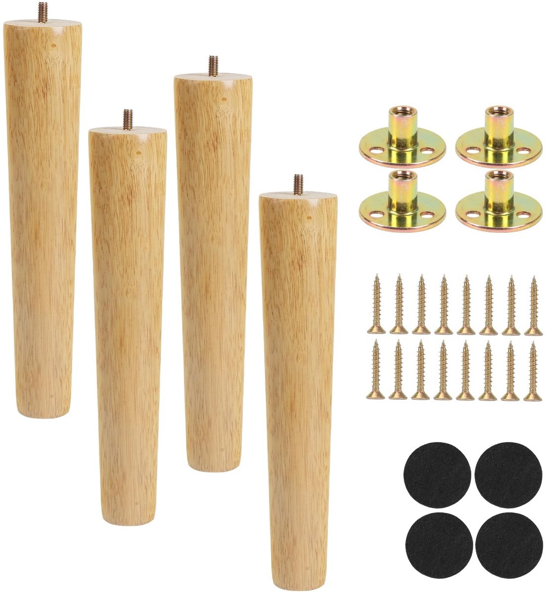 Omgoods - 4 Stuks Houten Meubelpoten van 30 cm voor Meubels
