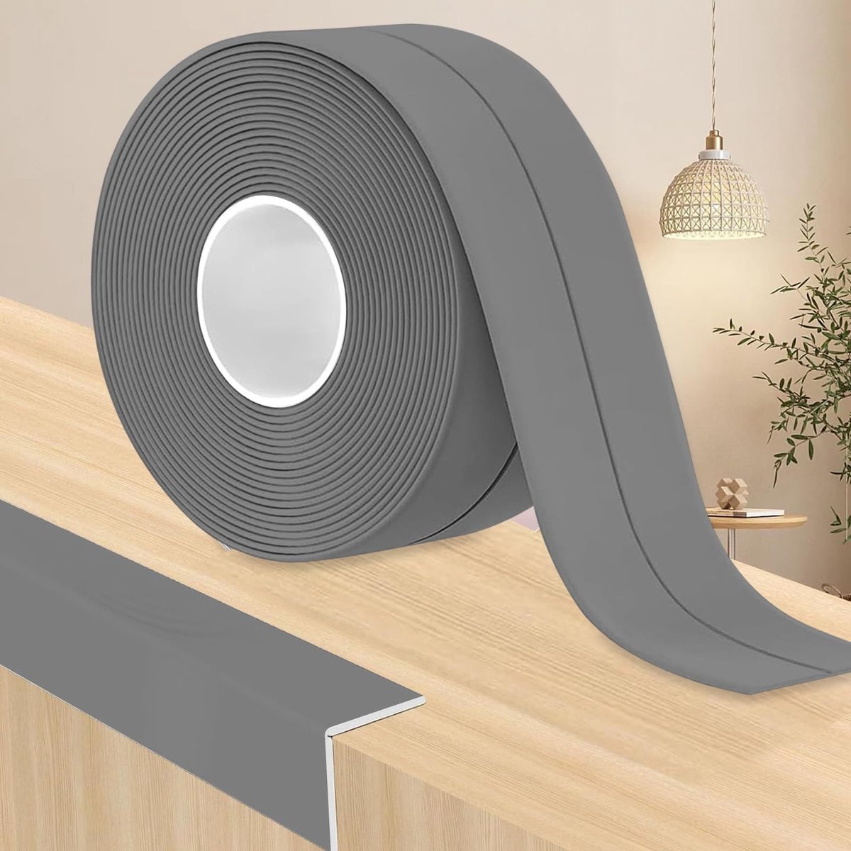 Omgoods- PVC Plint Flexibel - Zelfklevende Plinten - Zachte Plint - Hoogwaardig PVC - Snijden - Geschikt voor Keuken en Badkamer (30mm x 30mm x 12M)