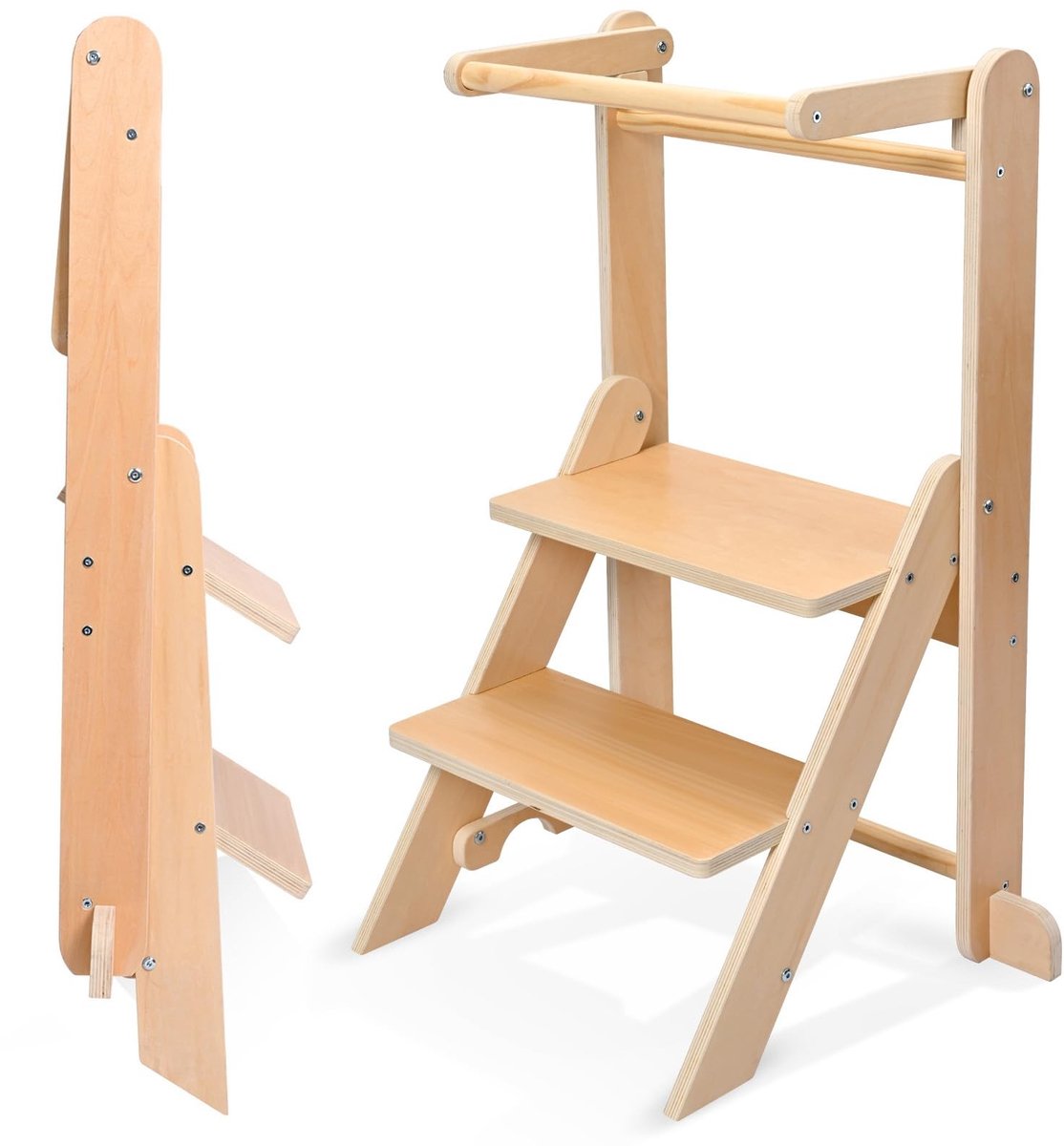Omgoods - Vouwbare Leerstoel voor Kinderen, Montessori Stijl, Hout