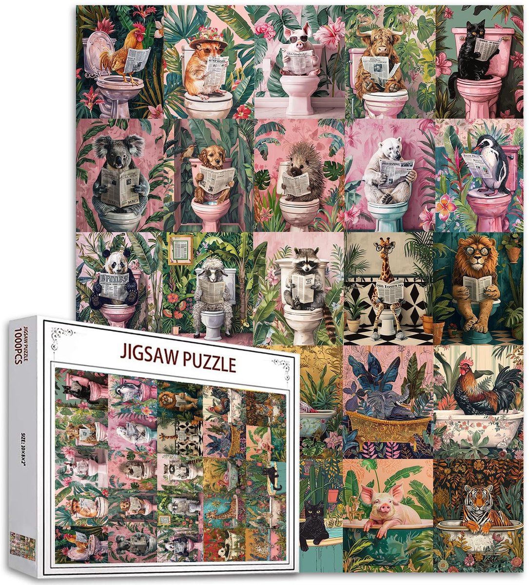 Omgoods - 1000-Delige Puzzel met Kleurvolle Dierenwereld