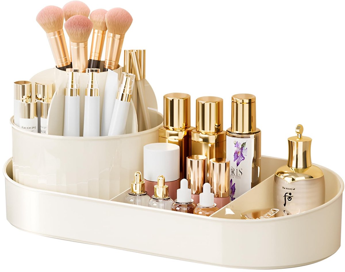 Omgoods - Rotatable 2-in-1 Makeup Organizer - Met Twee Deuren en Lade