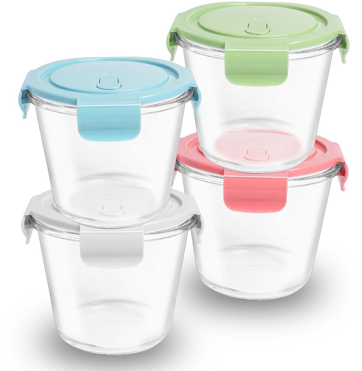 Omgoods - Glazen Maaltijdvoorbereidingscontainers met Deksels, Set van 4