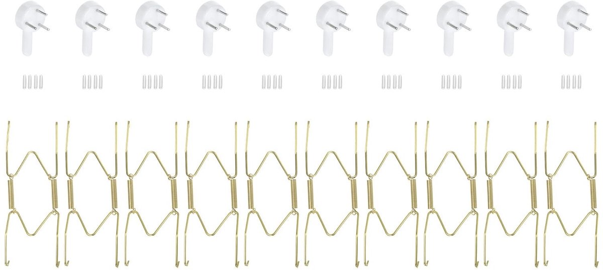 Omgoods - Set van 10 Wandhaken met Onzichtbare Bevestiging voor Decoratie