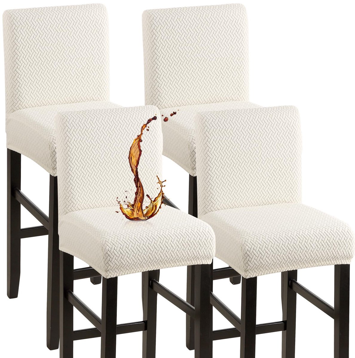 Omgoods - Set van 4 Waterdichte Bar Stoel Covers voor Eetstoelen