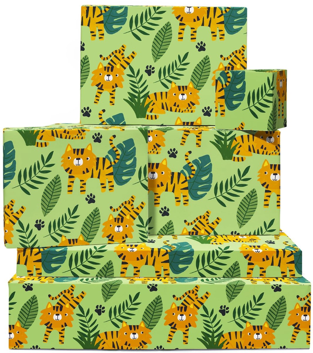Omgoods - Jungle Cadeaupapier met Tijger Motief - 6 Vellen