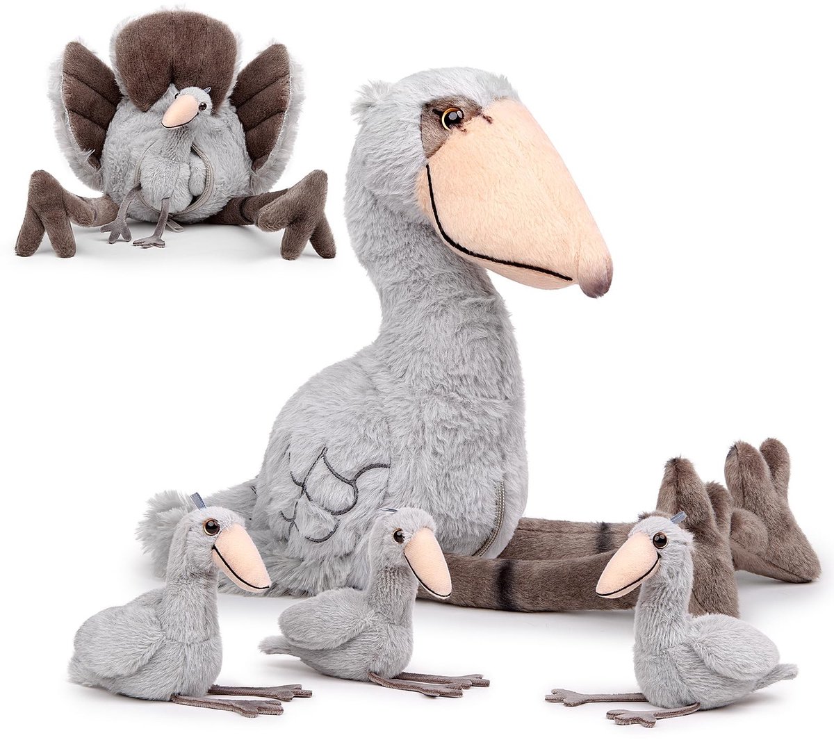 Omgoods - Knuffel Specht Pluche Speelgoed Set van 3