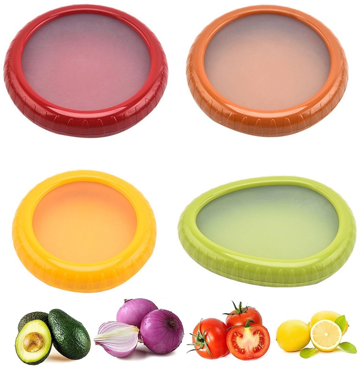 Omgoods - 4 Stuks Avocado Opslagdozen voor Koelkast