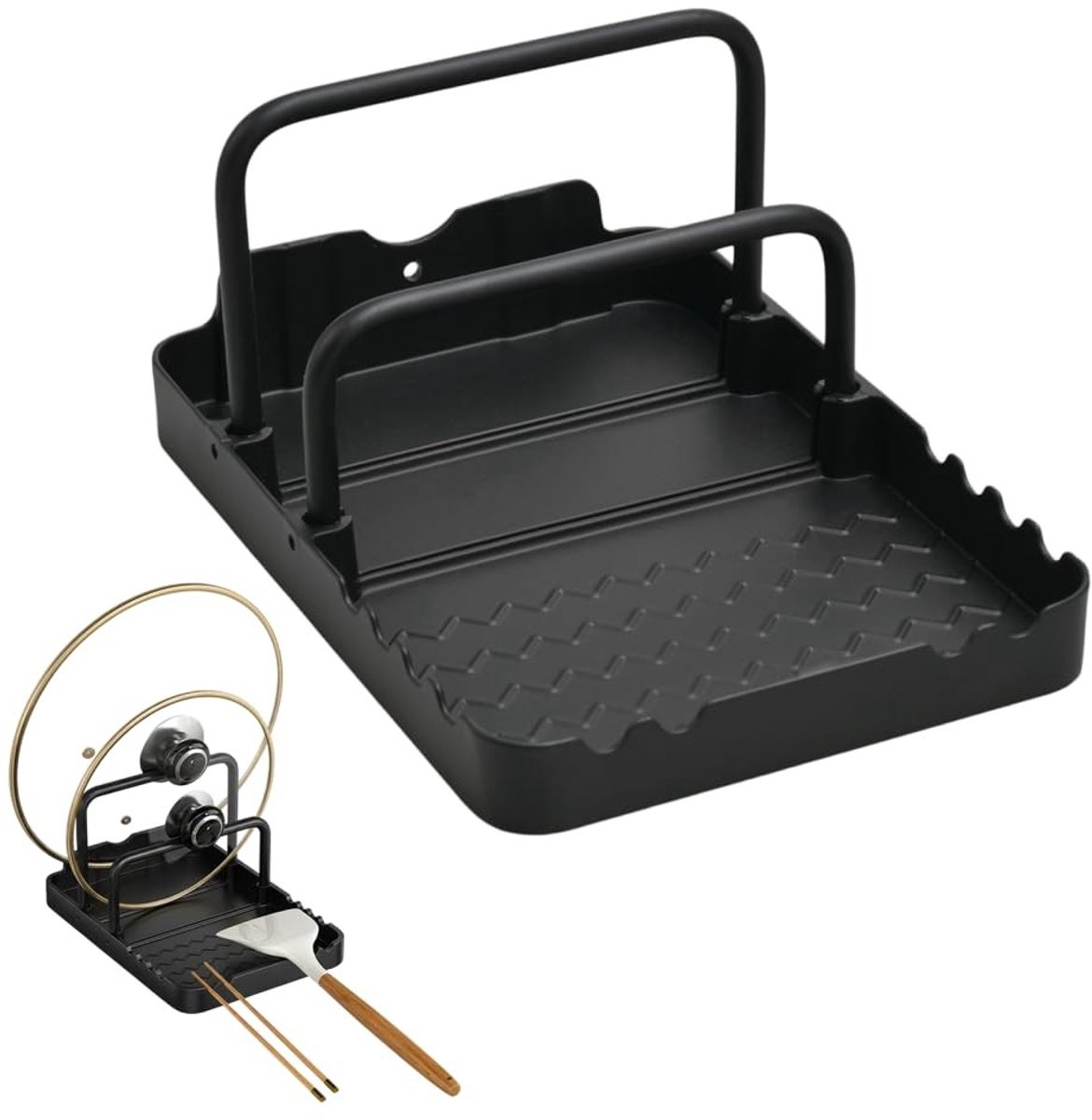 Omgoods- Potdekselhouder Antislip - Dekselhouder - Potdekselorganizer - Keukengerei - Dubbellaagse Structuur - Aluminium-Magnesiumlegering
