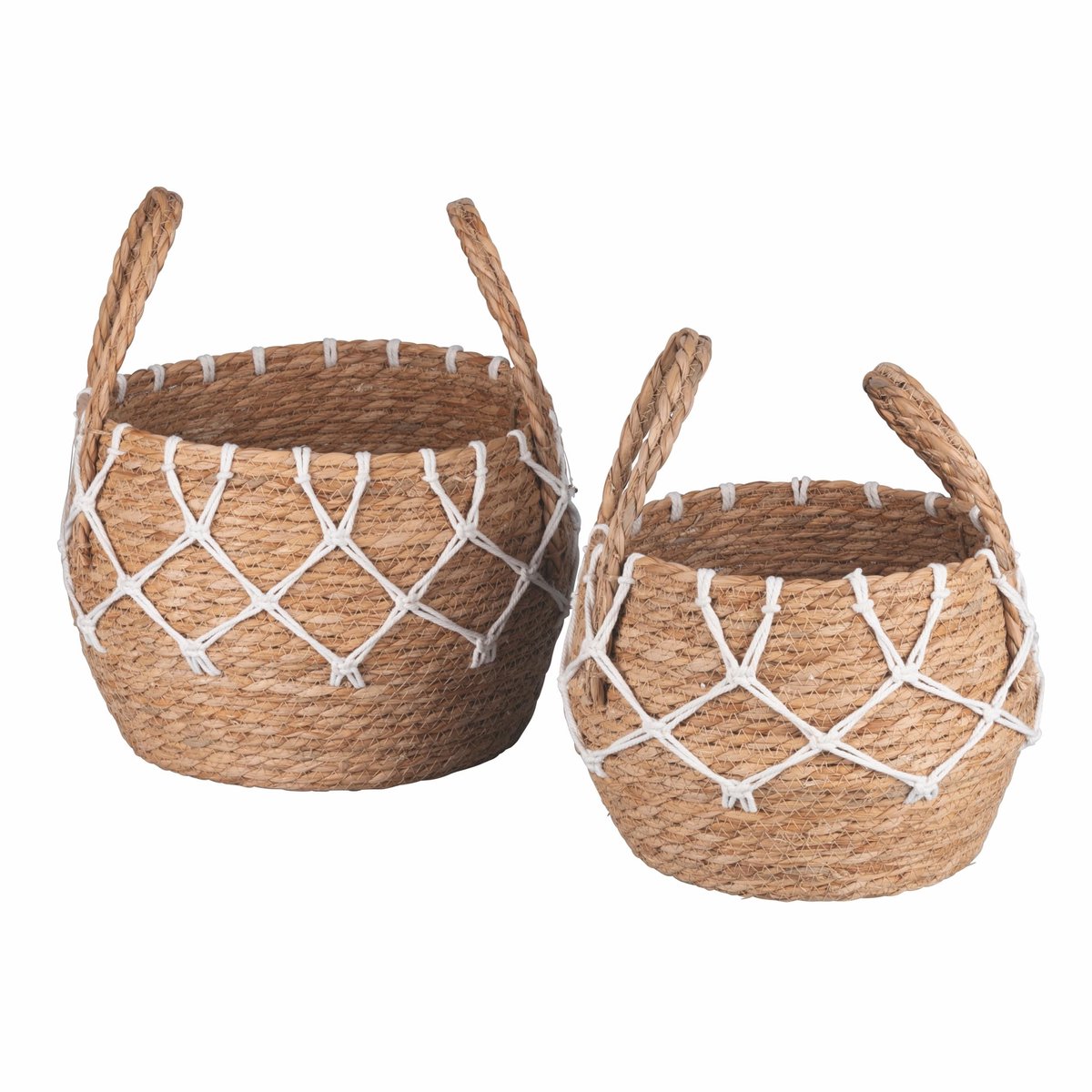 Omgoods - Set van 2 Natuurlijke Vezelmanden met Handvatten