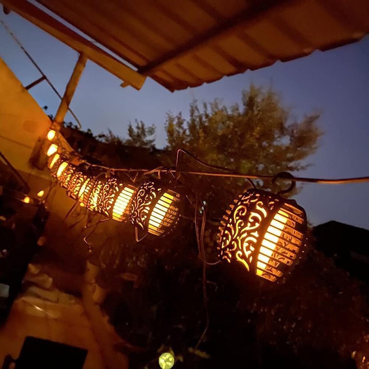 Omgoods - Buitenverlichting op Zonne-energie met Retro Patroon voor Tuin en Decoratie
