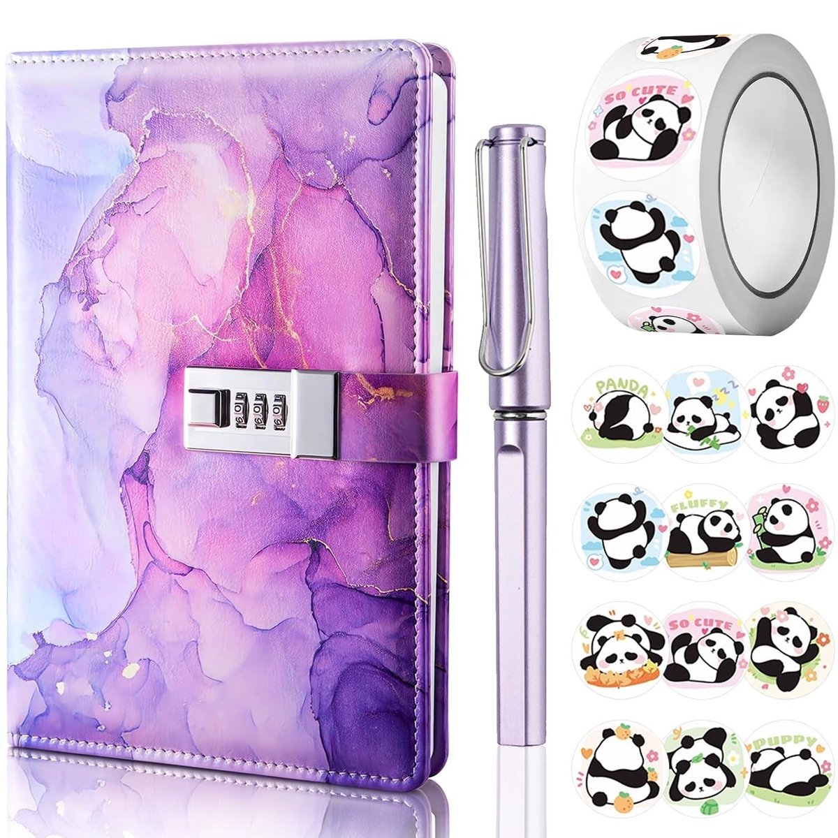 Omgoods - A5 Dagboek met Slot en Pen Set voor Meisjes