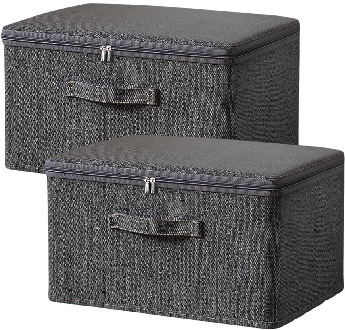 Omgoods - Set van 2 Opbergdozen met Deksel voor Kleding (XL, Grijs)