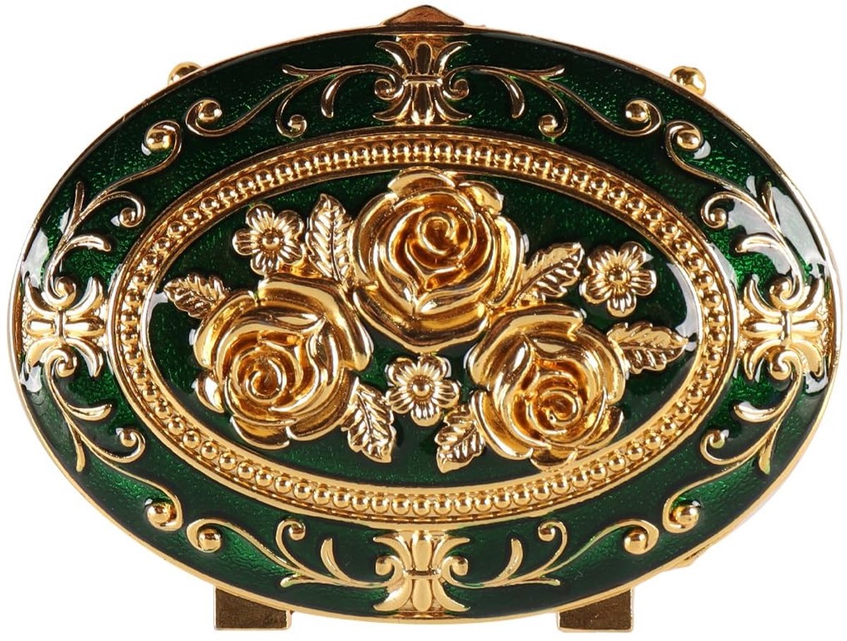 Omgoods- Sieradendoos Vintage - Metalen Opbergdoos - Geschikt voor Ringen/Oorbellen/Kettingen - Decoratief Ornament - Duurzaam - Retro Ontwerp - Sieradenbox