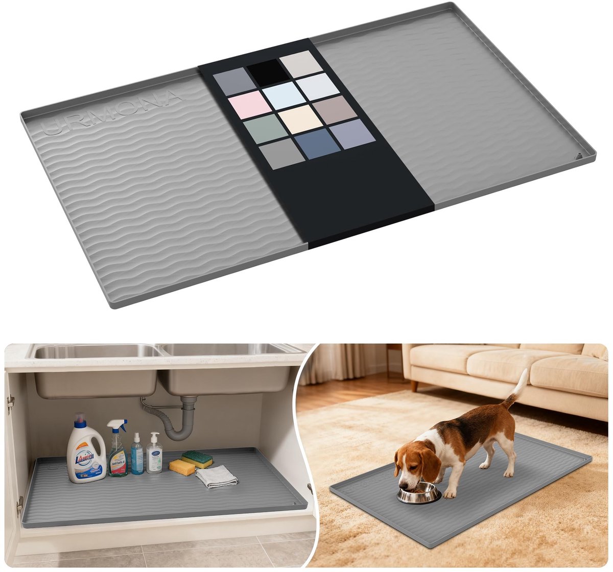 Omgoods - Waterdichte Siliconen Onderkastmat 37x22 Inch voor Keuken en Dierenbakken