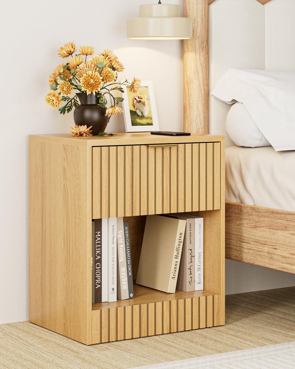 Omgoods - Houten Nachttafel met Lade voor Kinderen