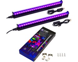 Uv-blacklight-lamp, 8 W, USB, uv-led, blacklight, 385-400, Black Light Bar, uv-lichtbuis met schakelaar voor disco, glow-party, feestaccessoires, Halloween-decoratie, podiumverlichting - 2 stuks (Energieklasse D)