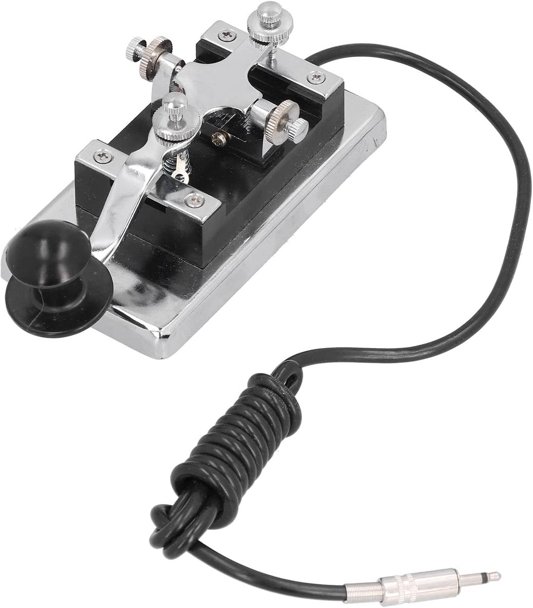 SnelShoppen - Morse Code Sleutel HY-K4, Morse Code CW Telegraph met Toetsen, RVS, DIY Telegrapher, Oefentool voor Fysieke Educatie met Geluidscues
