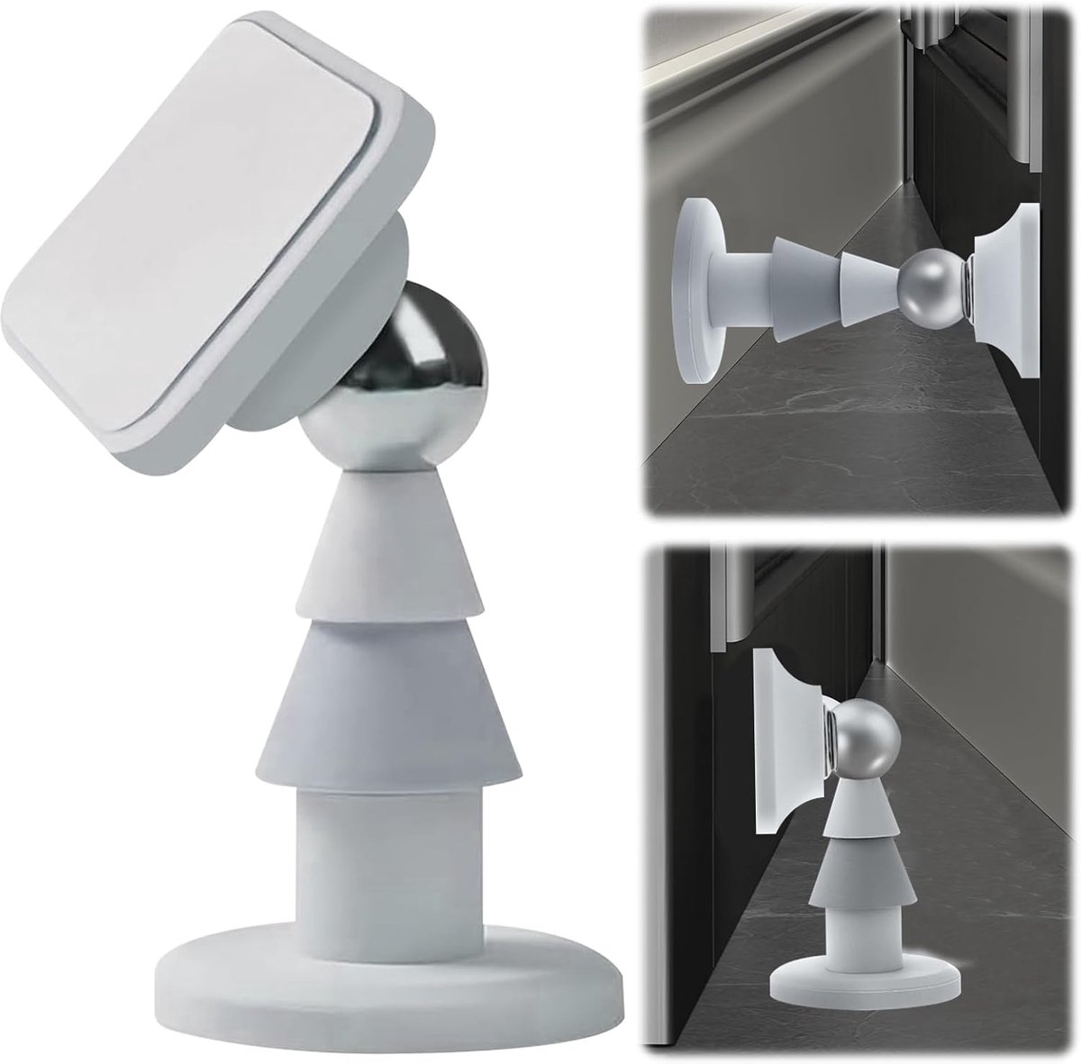 Deurstopper magnetisch 9 x 5 cm - zelfklevend silicone - anti-bots bescherming - eenvoudig te installeren - ShopVlot