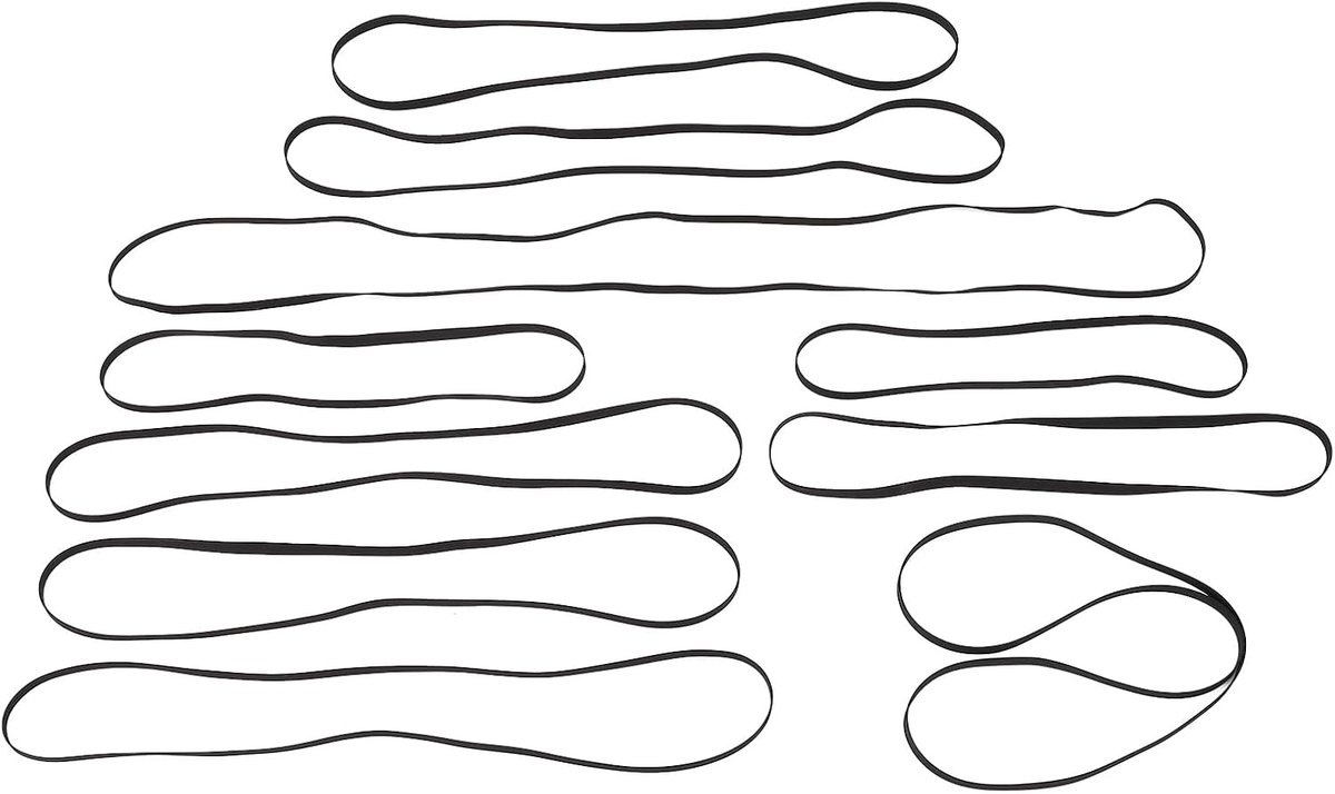 SnelShoppen - 10 Stuks Platinum Vervangingsriemen, Rubber Aandrijfriem voor Platenspeler, Diverse Specificaties, Voor Vervanging en Reparatie