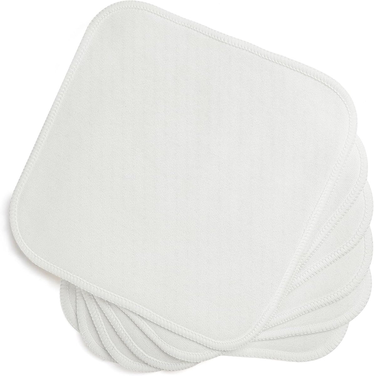 SnelShoppen - 100% Katoenen Wasdoek Set - 6 Stuks Super Zachte Reinigingsdoeken voor Huidverzorging, Make-up Wipes, Wasbare Handdoeken, Wit, Ideaal vo