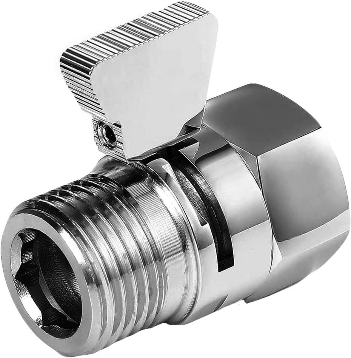 SnelShoppen - Doucheafvoerklep G1/2 Inch Chroom Messing Doucheschakelaar met Handvat - Duurzaam en Roestvrij voor Douches en Handdouches
