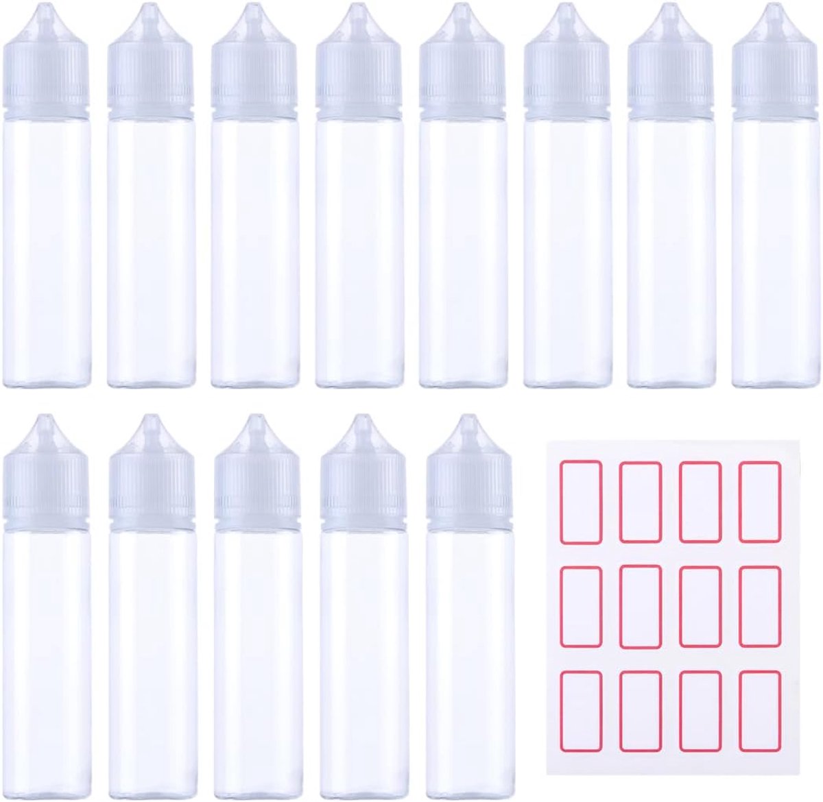 Pack of 12 Ultra Thin PET Plastic Bottles for Essential Oils and Liquids, Empty - ShopVlot