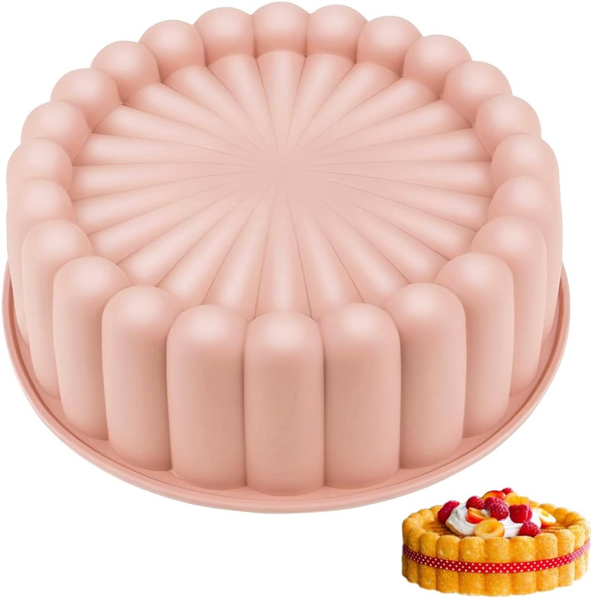 SnelShoppen - Silicone Bakvorm Rond 20cm, 8 Inch Taartvorm Silicone, Antiaanbaklaag, Milieuvriendelijk, BPA-vrij, Perfect voor Taarten, Gebak, Feest e