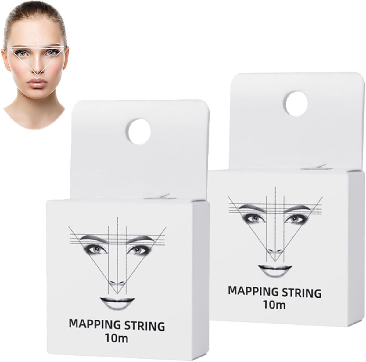 2 x Microblading Marking Wire, Prepainted Cartography, Mapping String, Ruler Accessories, Tattoo, Cord, Semi-Permanent - ShopVlot