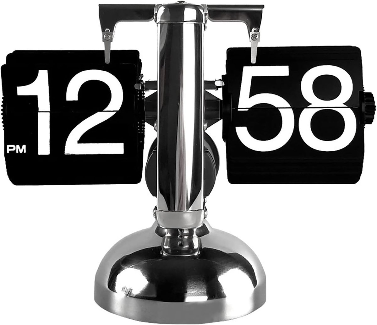 SnelShoppen - Retro Desk Clock, Flip Clock Digitale Klok, Minimalistische Klok voor Thuis en Kantoor, Zwart, Mechanische Klok zonder Batterij, Trendy
