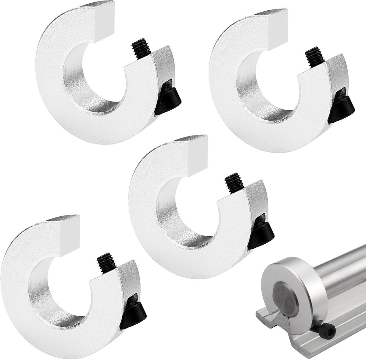 SnelShoppen - 4 Stuks Rail Locking Ringen, Trekboomhals, Lineaire Locking Ring van Rail, Lineaire Gidsas, Textiele Gidsen voor Apparatuur, Voedselverw