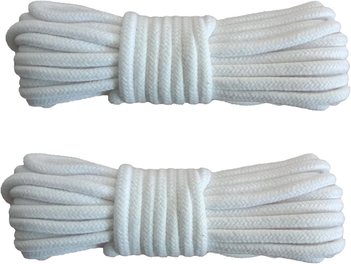 SnelShoppen - 2 stuks Katoenen Touw Gevlochten Koord, Polypropyleen Touw, 10m Lang, 8mm Dik, Voor Kamperen, Tuinieren, Varen, Trekkoord, Huisdier, Kli