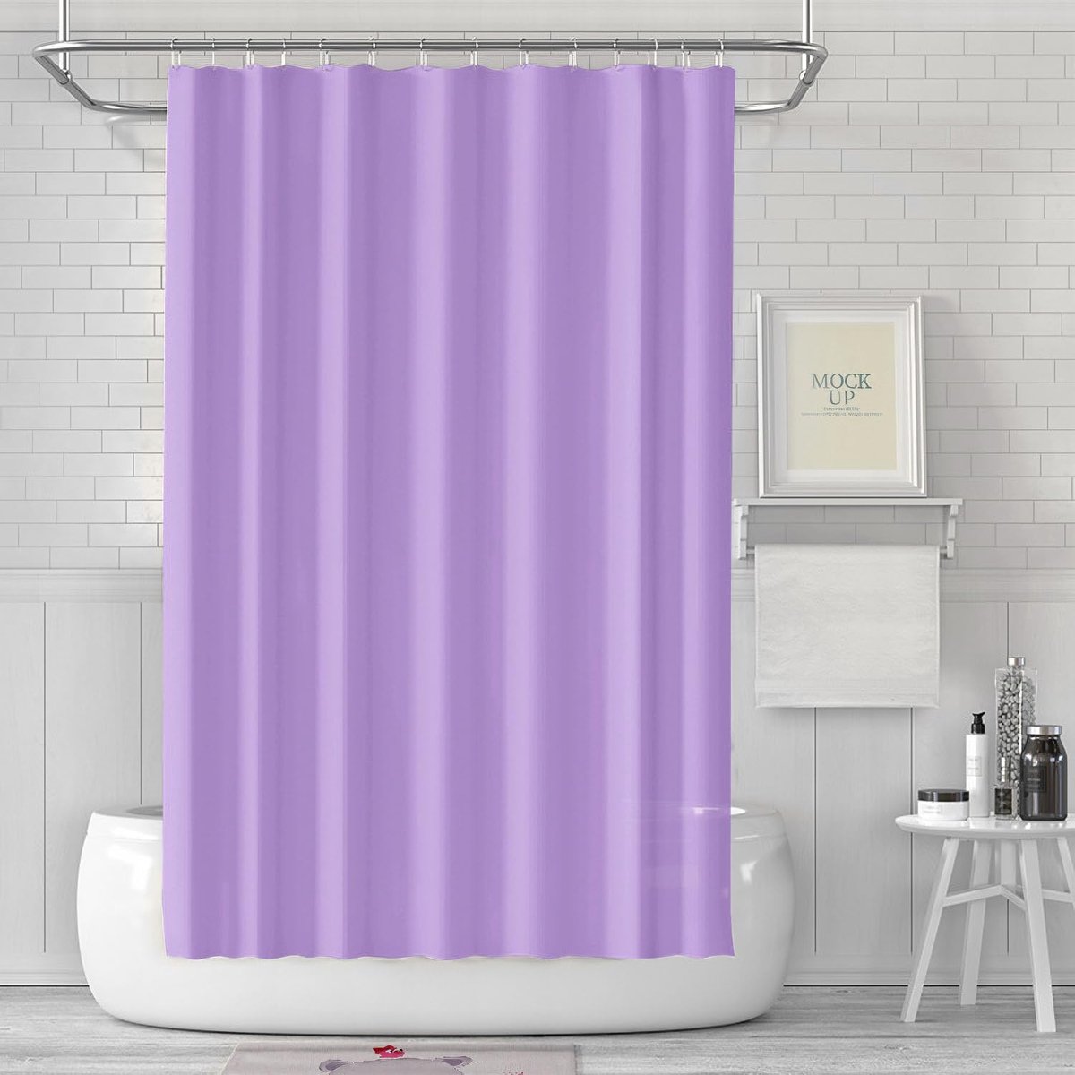 180 x 180 Bath Curtain, Mildew Resistant in Bathroom Curtain for Bath Shower Fabric Waterproof Washable PEVA Shower - ShopVlot