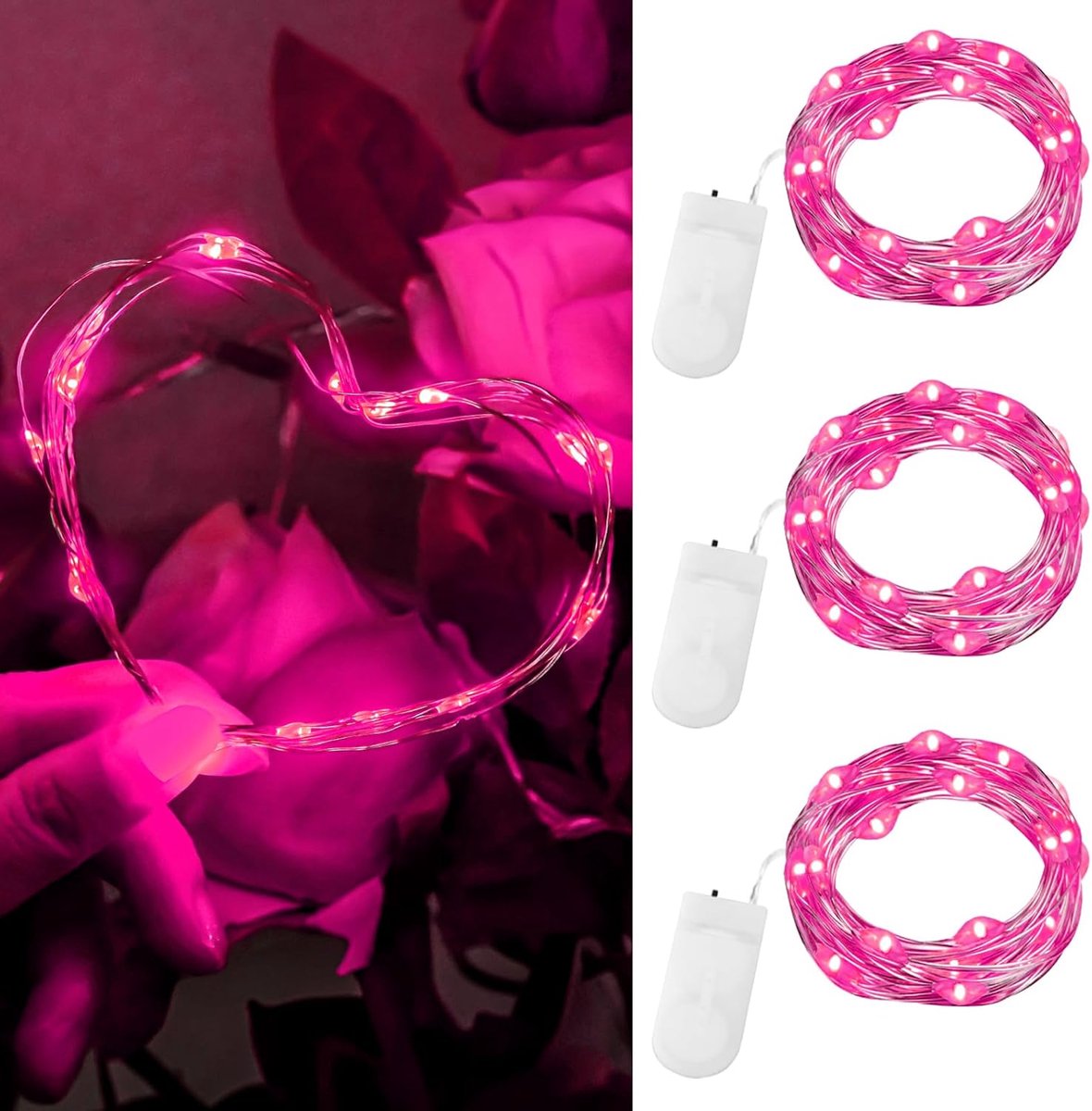 LED fairy lights 2 m - mini 3 stuks - flexibel koperdraden - sfeerverlichting voor decoratie - ShopVlot