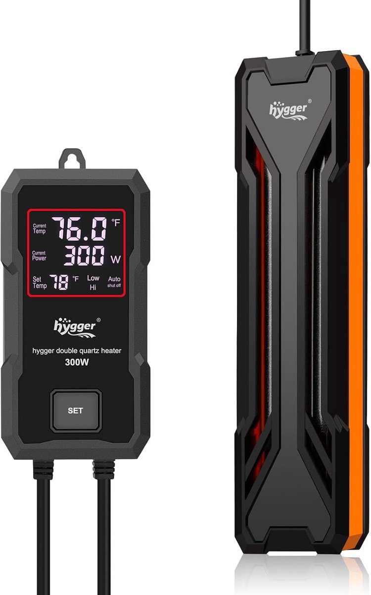 SnelShoppen - Hygger Aquariumverwarming 300W - Onderwater Heizer met LED Digitale Display Controller voor Zoetwater en Zoutwater Aquaria - Betrouwbare