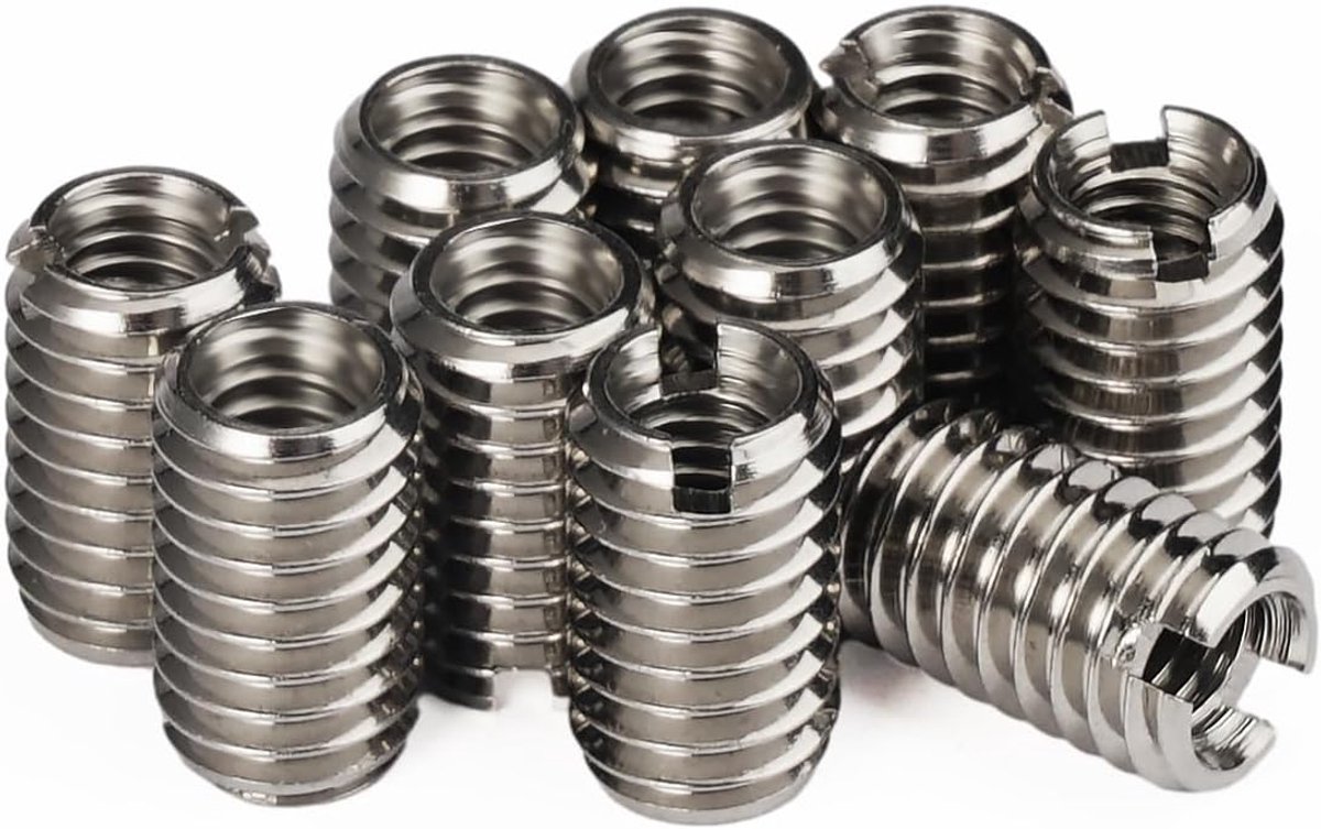 SnelShoppen - Zelftappende Draadinzet M6 naar M8, 10 Stuks RVS Moeren, Voor Meubelprojecten, Automotive, Computers, Mechanische Uitrusting