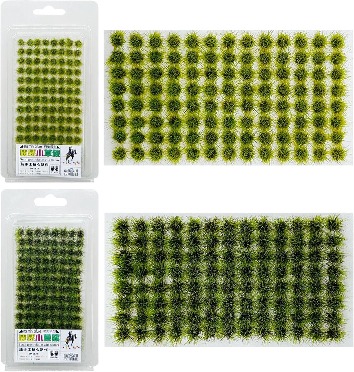 SnelShoppen - 208PCS Statistische Gras Tuft Model Gras Tufts voor Modelbouw, Kunstmatige Grasplanten, Bosachtige Tuft Bloemclusters voor DIY Architect