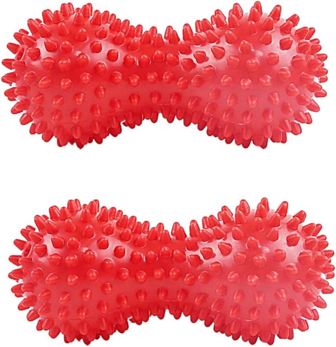 Mini Massageballen - Spierontspanning Ballen - Zelfmassage Uitvoeren - Pinda Vorm Ontwerp - 145 x 6 x 6 cm - Rood
