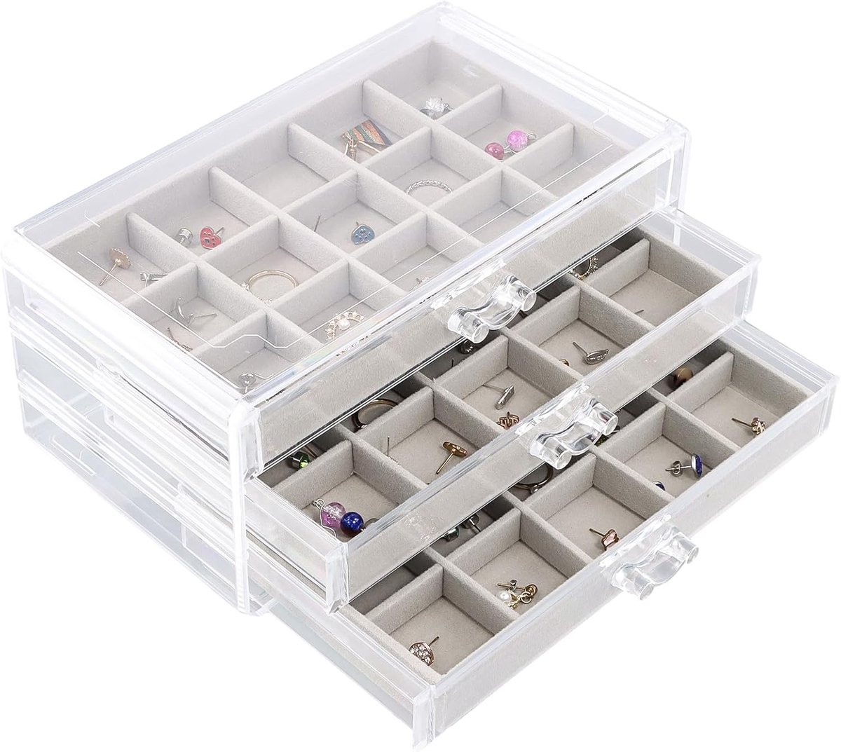 Sieradenbox voor meisjes - Acryl - Met lades - Perfecte organizer voor oorbellen en ringen - ShopVlot