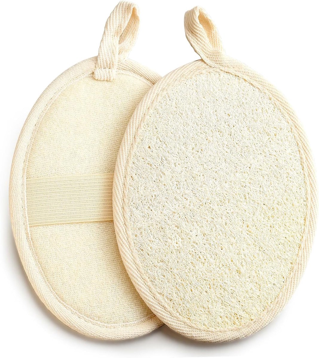 SnelShoppen - 2 Stuks Natuurlijke Loofaspons, Exfoliërende Bodyscrubber, Biologisch Afbreekbare Douche-Loofofpons, Milieuvriendelijk, Voor Mannen en V