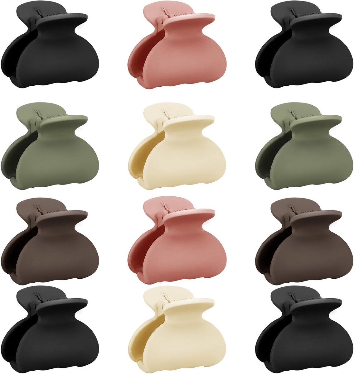SnelShoppen - Haarclips voor Vrouwen, Kleine Matte Haarspelden, Anti-slip Haarklemmen, Voor Meisjes en Kinderen, 12 Stuks, 4 cm, Geschikt voor Dik en