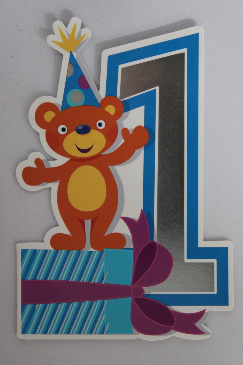 Luxe Wenskaart 1 Jaar - Verjaardagskaart - Leeftijdskaart - Verjaardag - Jarig - Leeftijd 1 - Touche Cards - Kaart - 8717245010177 - Geburtstag - Birthday - Anniversaire - 1 Stuks - In Folie - Gratis Verzonden - Hoge Afnamekortingen - 12x17.5cm