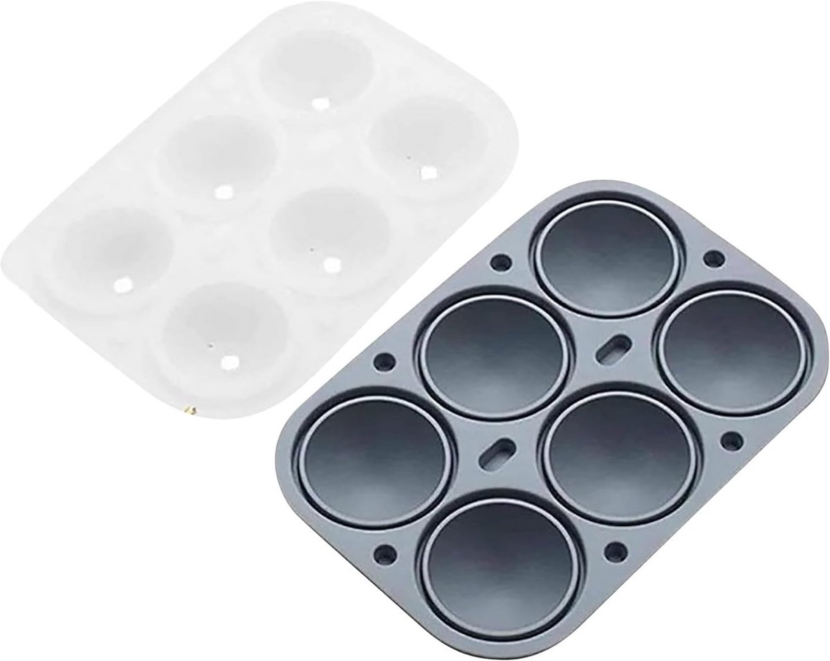 Bolvormige siliconen ijsblokjesvorm Geschikt voor 6 vakjes - Geschikt voor ronde ijsblokjes, ideaal Geschikt voor whisky en cocktails, een perfect accessoire Geschikt voor een koud zomerdrankje.