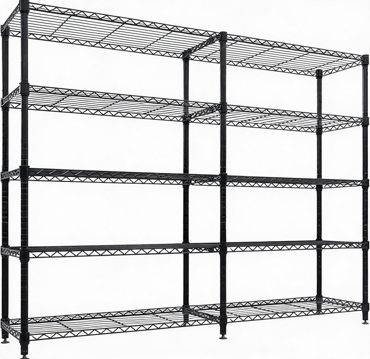 Verstelbaar 5-Laags Stalen Rek - Zware 600KG Belasting - 150 × 35 × 179 cm - Ruimtebesparend Opbergrek voor Huis en Bedrijf