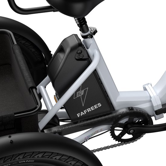 FAFREES F20 Mate II Elektrische Driewieler - 21Ah Accu, 85km Bereik, 65Nm Koppel - Voor Senioren & Dagelijks Gebruik Frost Grey van FAFREES — afbeelding 3